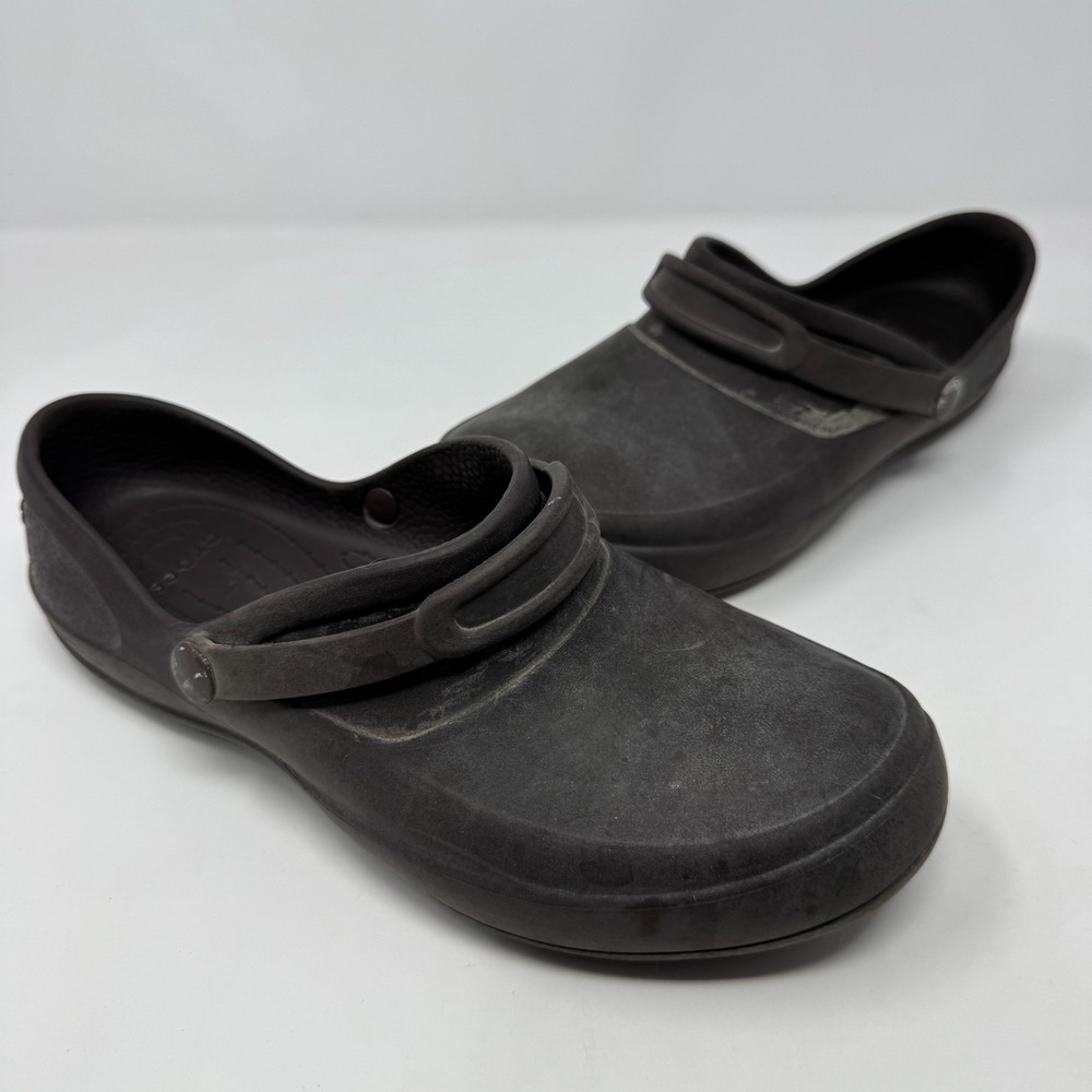 Crocs at Work Bistro Slip-Resistant Clogs‎ Shoes Brown Women's Size 8